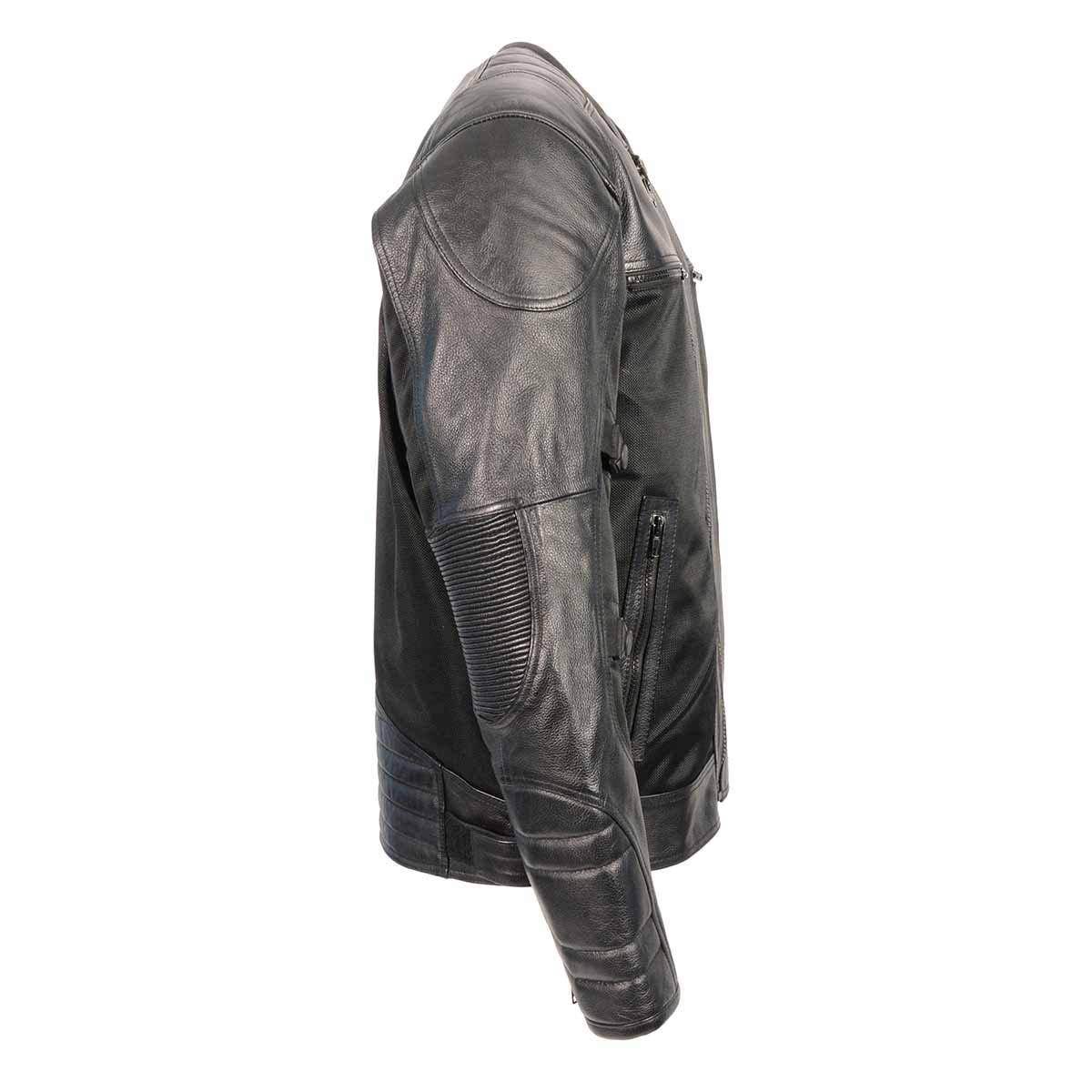 Milwaukee Performance Men's Mesh & Leather Scooter Jacket - Lightweight, Breathable & Durable for Motorcycle Riding & Outdoor Sports
