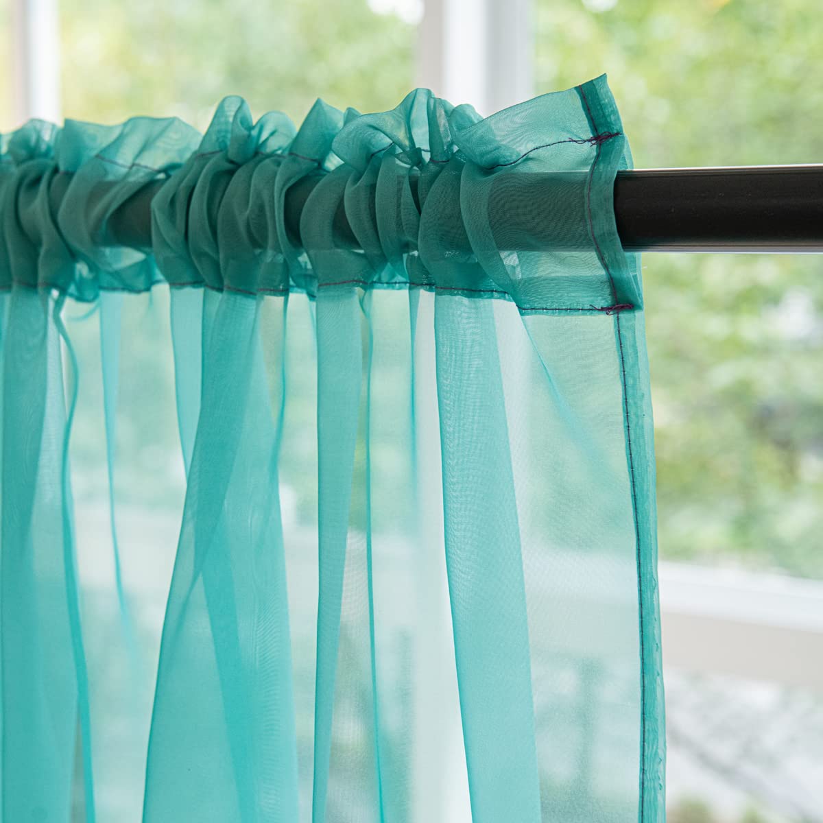 84 Inch Light Filtering Gradient Sheer Curtains - 2 Panels Voile Window Drapes with Rod Pocket for Bedroom, Living Room, Nursery & Kitchen | Soft Sunlight Diffusion & Privacy Protection