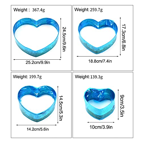 VALINK Stainless Steel Cake & Mousse Rings - Heart Shaped Baking Mold for Cheesecake, Chocolate Mousse, Desserts | Rustproof & Easy Clean | Perfect for Home Baking, Wedding Cakes, Birthday Parties