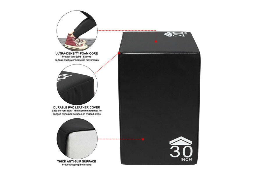 Warrior 3-in-1 Rotatable Soft Plyo Box for CrossFit, Home Gym & Functional Training - Adjustable Height Exercise Box for Jump Training, Step Ups & Workouts