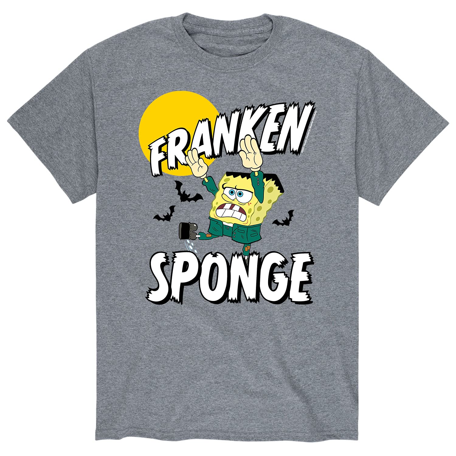 Spongebob Squarepants Franken Sponge Graphic T-Shirt for Men - Soft Cotton Short Sleeve Tee - Casual Wear & Cosplay Costume