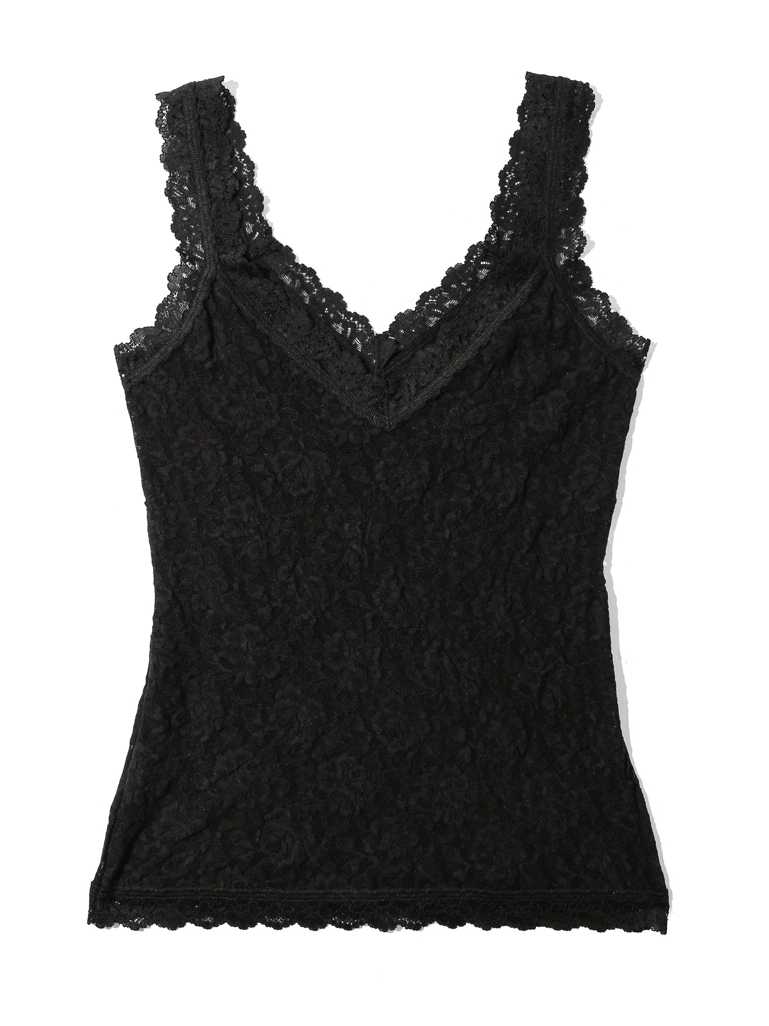 Signature Lace V-Neck Unlined Cami Top - Women's Elegant Lingerie & Layering Piece for Date Night or Everyday Wear
