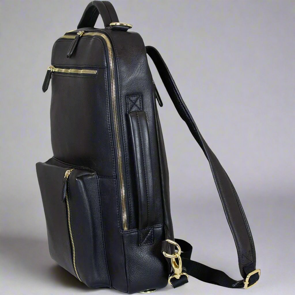 BOL Convertible Leather Backpack for Women & Men - 15.6 Inch Laptop Bag with USB Charging Port - Perfect for Work, Travel & School
