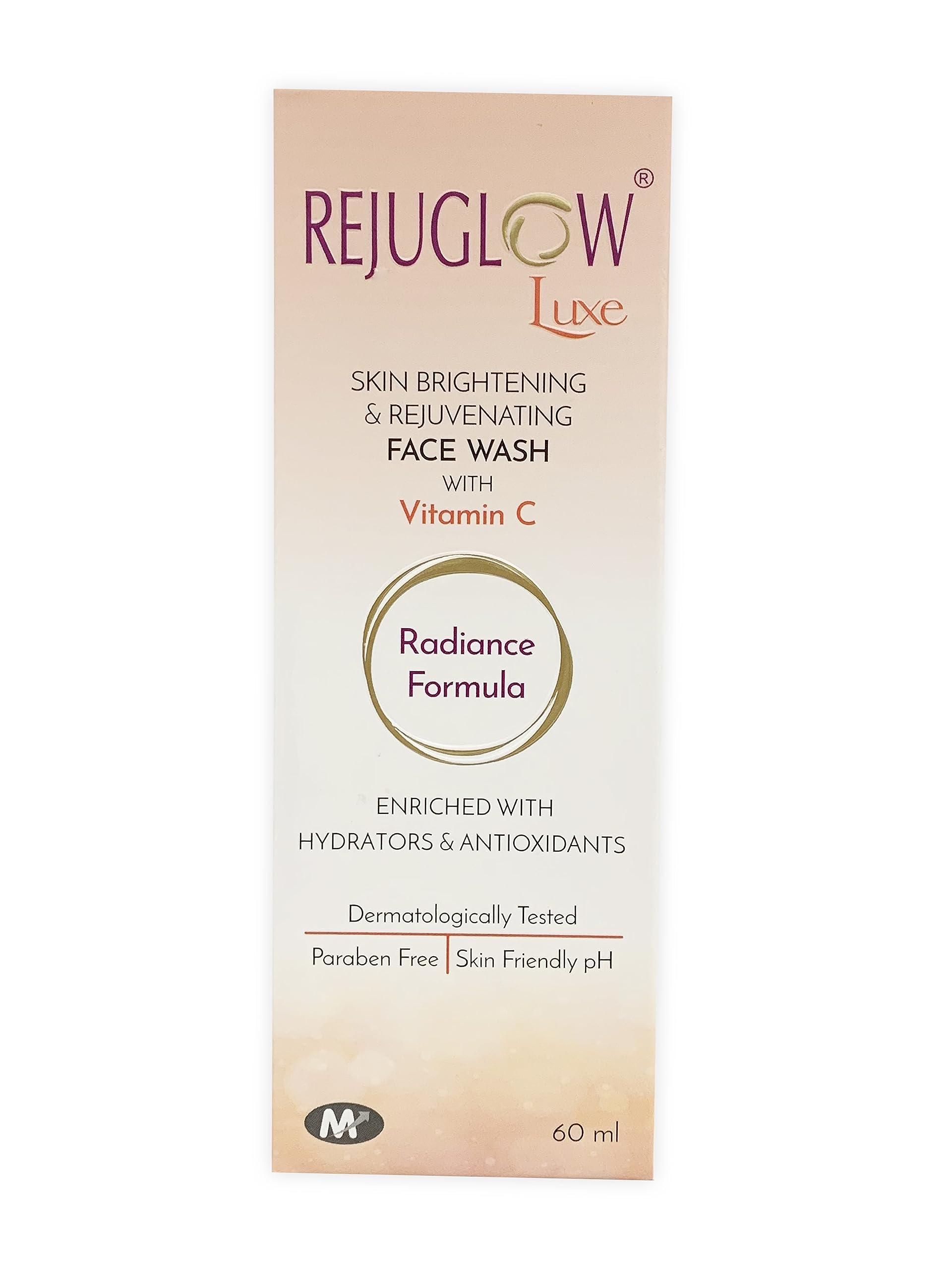 Rejuglow Luxe Vitamin C Face Wash - Skin Brightening & Rejuvenating Cleanser (60ml) for Glowing Complexion | Morning & Night Skincare Routine