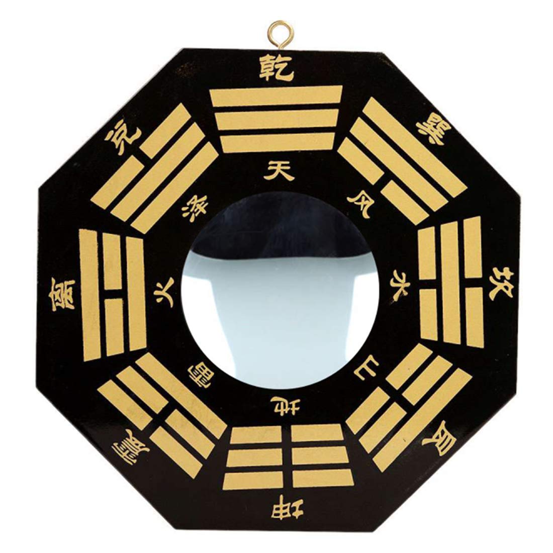 Premium Chinese Feng Shui Convex Bagua Mirror - Large Wooden Feng Shui Mirror for Home Protection & Positive Energy | Perfect for Front Door, Office & Wealth Corner Placement
