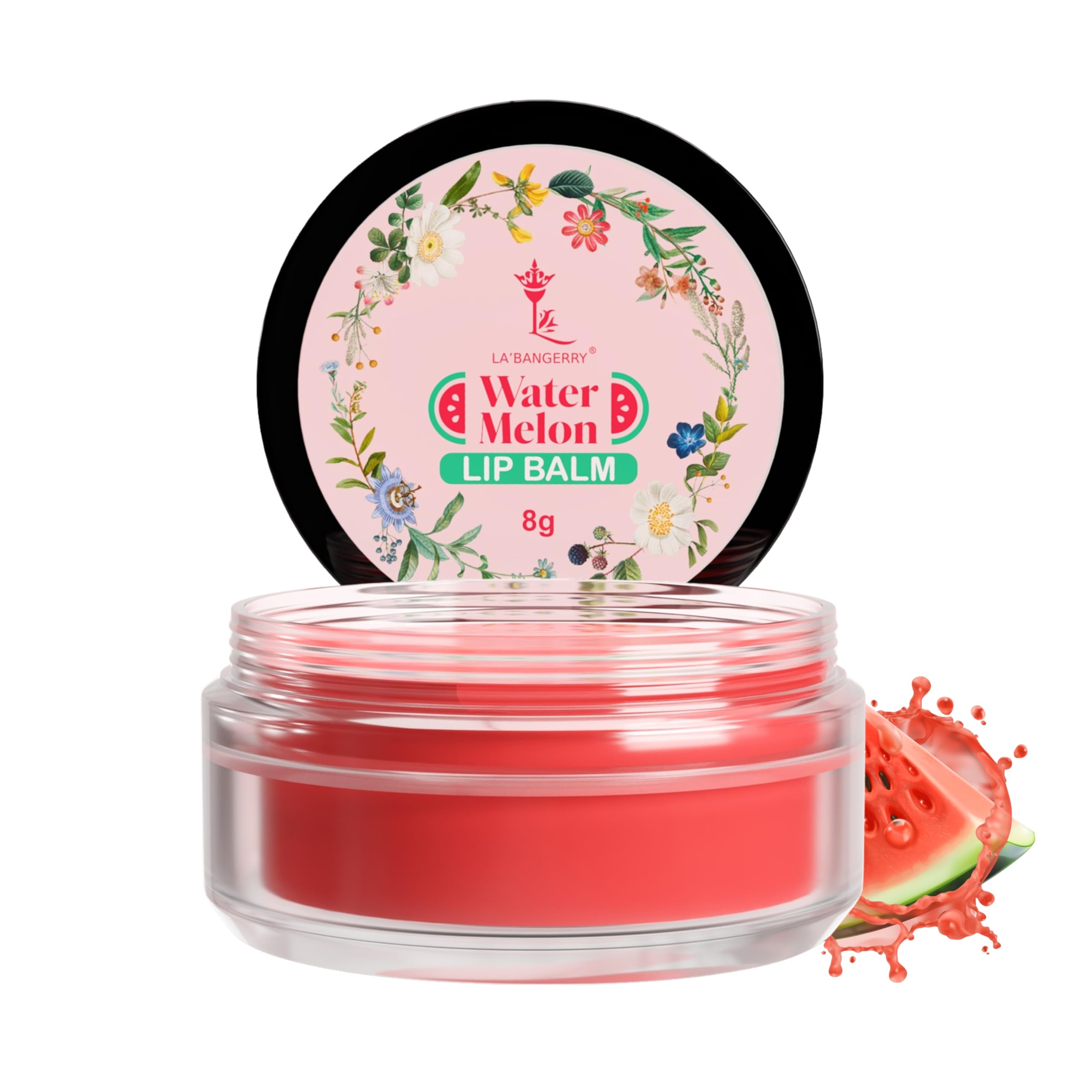 LA'BANGERRY Watermelon Lip Balm for Dry, Damaged & Chapped Lips - Moisturizing Hydration to Remove Tan & Darkened Lips - 8g Lip Care for Women & Men - Perfect for Winter Protection & Daily Lip Care