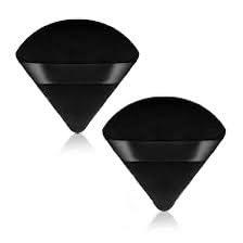 6Pcs Triangle Powder Puff Set - Soft Velour Makeup Sponge for Loose & Mineral Powder - Foundation & Wet/Dry Application - Perfect for Travel & Professional Makeup (Black)