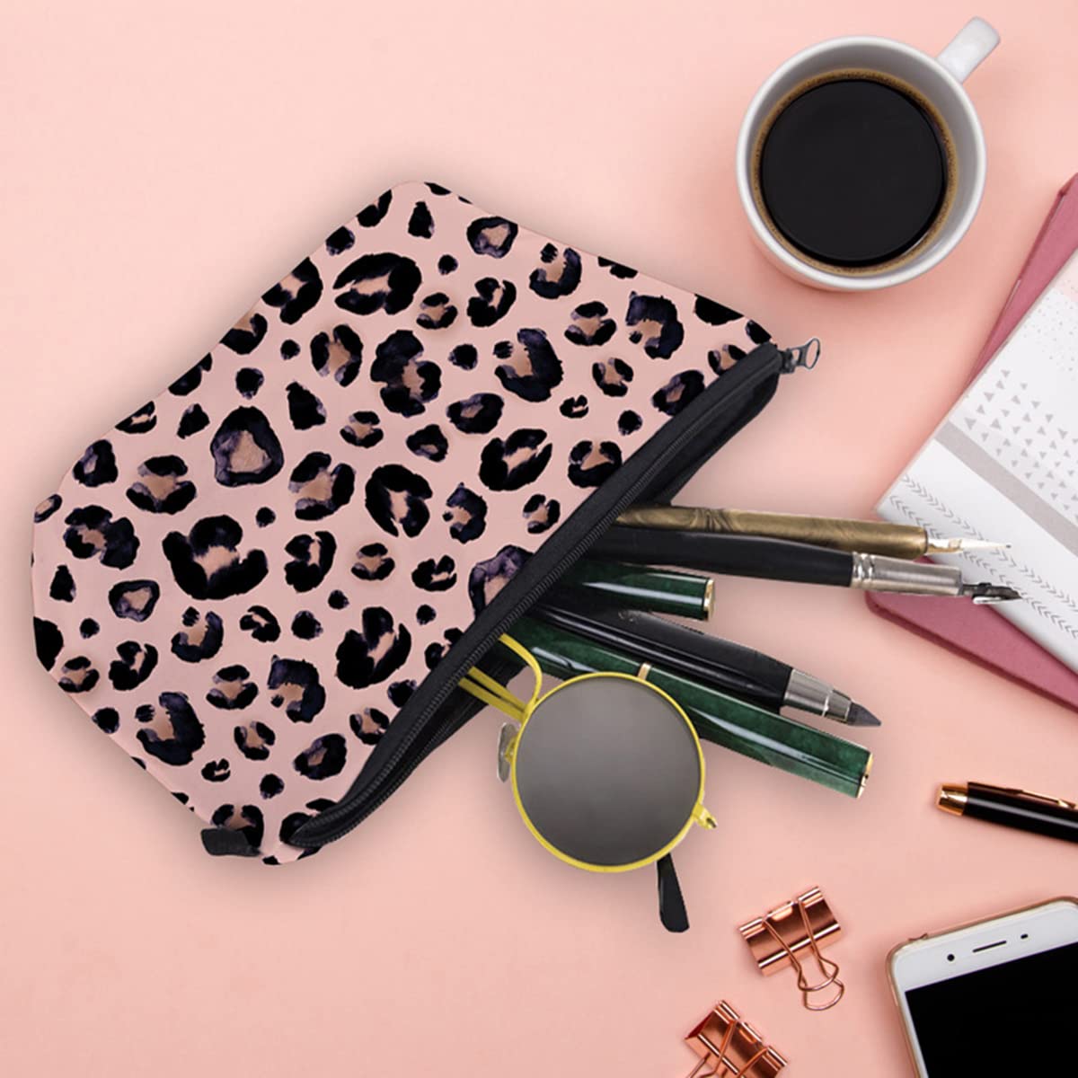 FAVORTALK Small Makeup Bag for Women - Travel Cosmetic Organizer, Portable Toiletry Bag with Beautiful Patterns, Perfect for Handbag, Airport & Vacation (Model B0974) - Ideal for Daily Use, Travel Essentials & Gift Giving