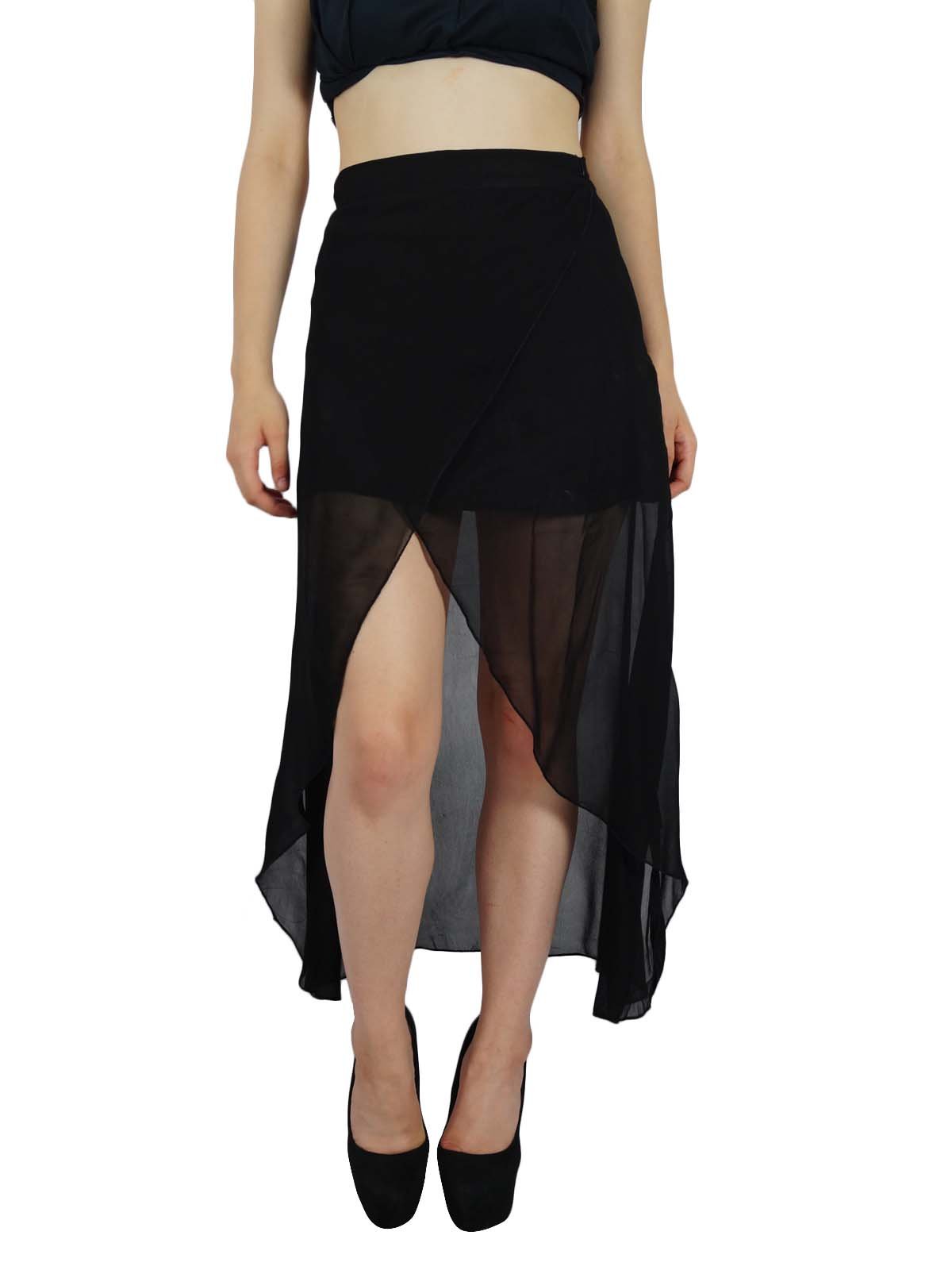 Bimba Women's High Waist Asymmetric Maxi Skirt - Sexy Solid Summer Skirt for Casual Wear | Perfect for Beach Vacations, Date Nights & Summer Outfits