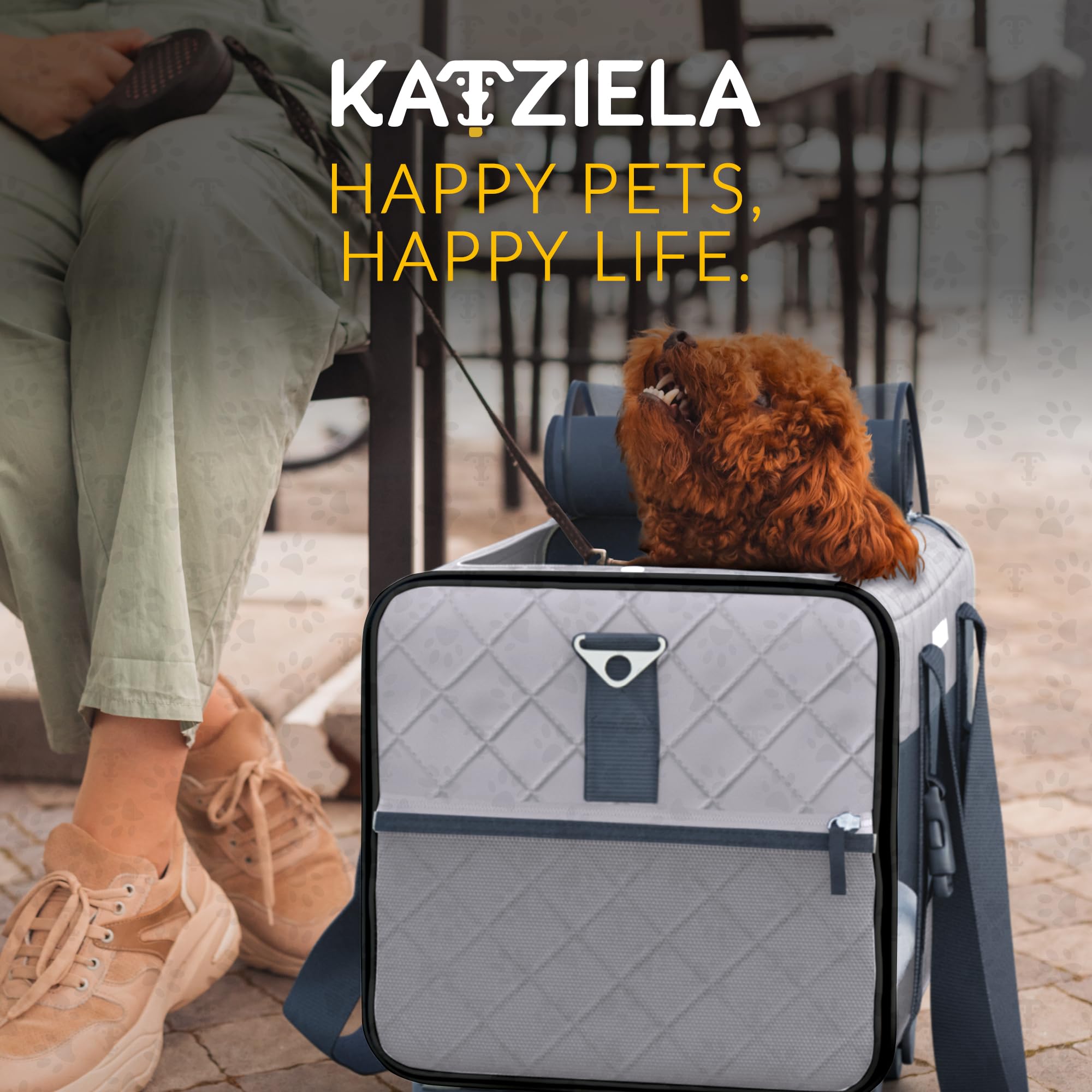 TSA Approved Airline Pet Carrier with Wheels for Small to Medium Dogs & Cats - Lightweight Rolling Dog Carrier for Air Travel - Dark Grey Pet Travel Bag for Cabin & Car Use