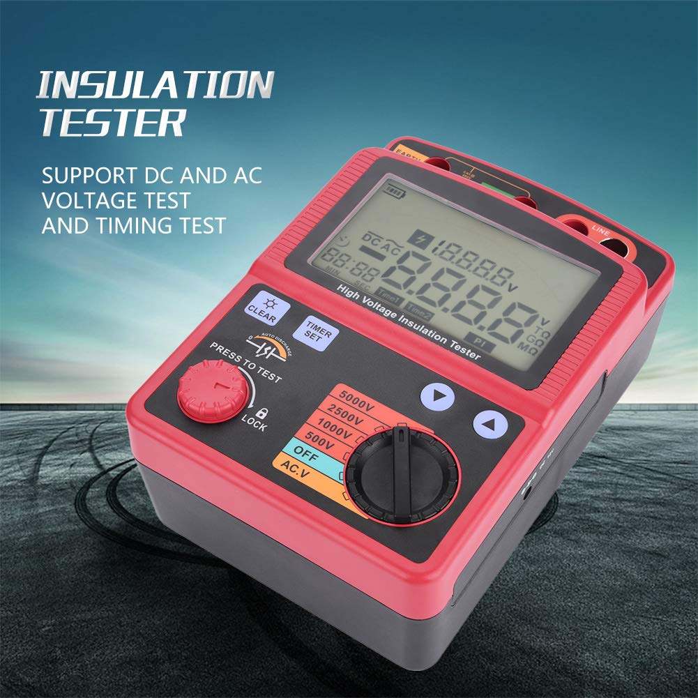 GM3125 Digital Insulation Tester Multimeter - 0.0MΩ-1000GΩ Resistance, DC/AC Voltage Tester for Electrical Safety Testing | Perfect for Home, Industrial & HVAC Maintenance