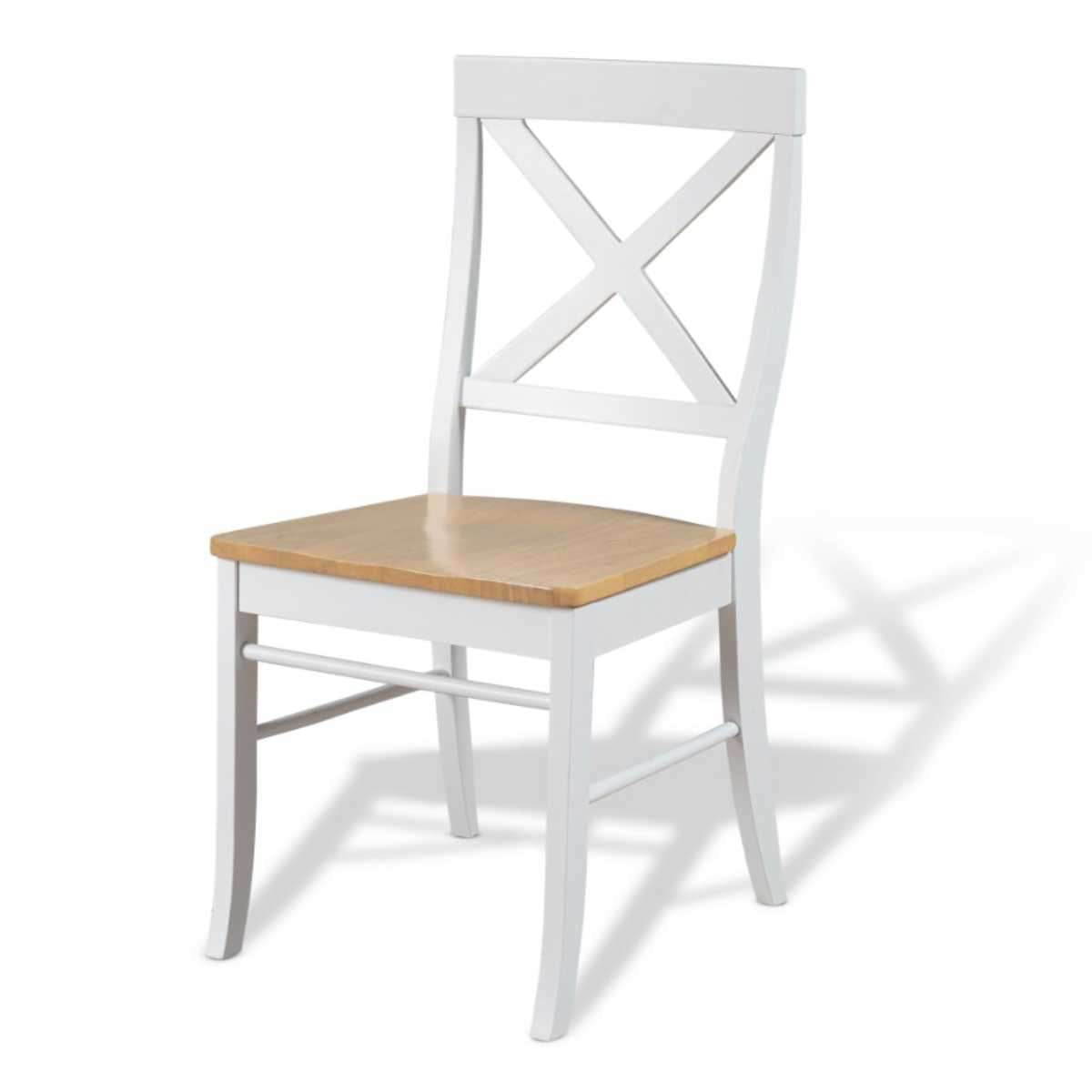 Hamptons Style Dining Chair - White & Natural Rattan - Perfect for Coastal, Farmhouse & Beach House Decor