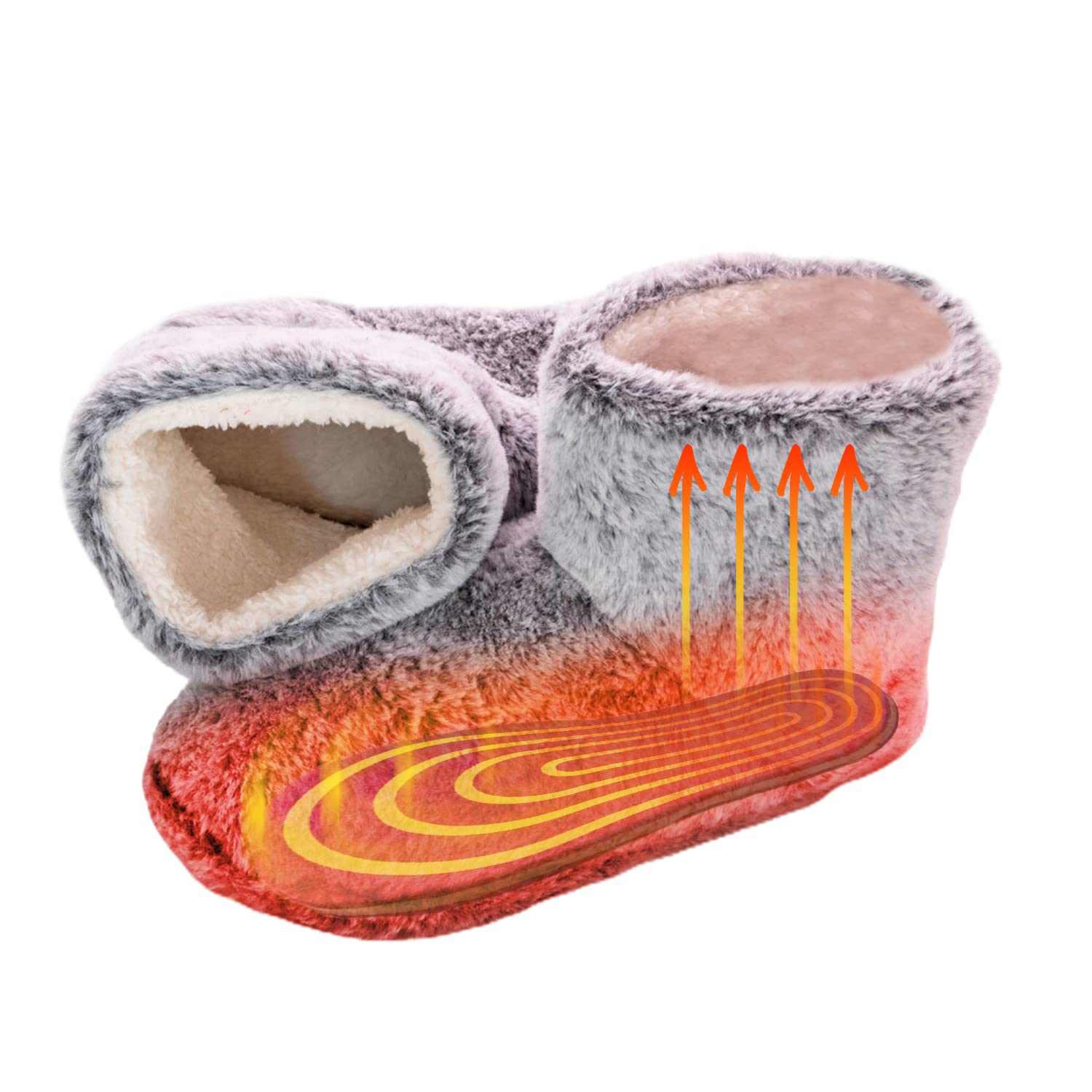 Snook-Ease Heated Booties - Thick Winter Foot Warmers with Microwavable Heatable Inserts - Cozy Foot Heater for Cold Feet - Perfect for Indoor/Outdoor Winter Activities, Home & Office Use