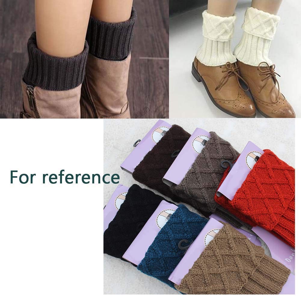 Women's Knitted Boot Cuffs & Leg Warmers - Fringed Black Boot Socks for Ladies | Perfect for Winter Fashion, Boot Accessories, and Cold Weather Outfits