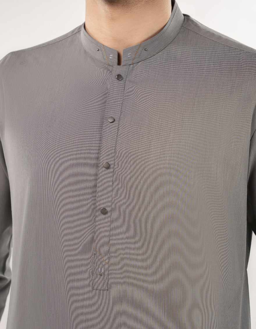 Stylish Blended Grey Kurta Trouser by J. Junaid Jamshed - Comfortable & Trendy Pakistani Ethnic Wear for Men - Perfect for Weddings, Festivals & Casual Outings