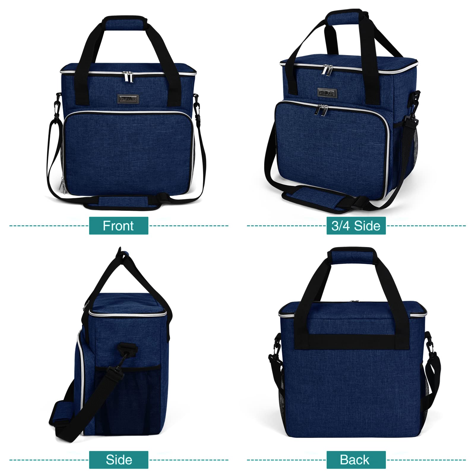 BAGLHER Pet Travel Bag with Bowls & Containers for Dogs - Dark Blue