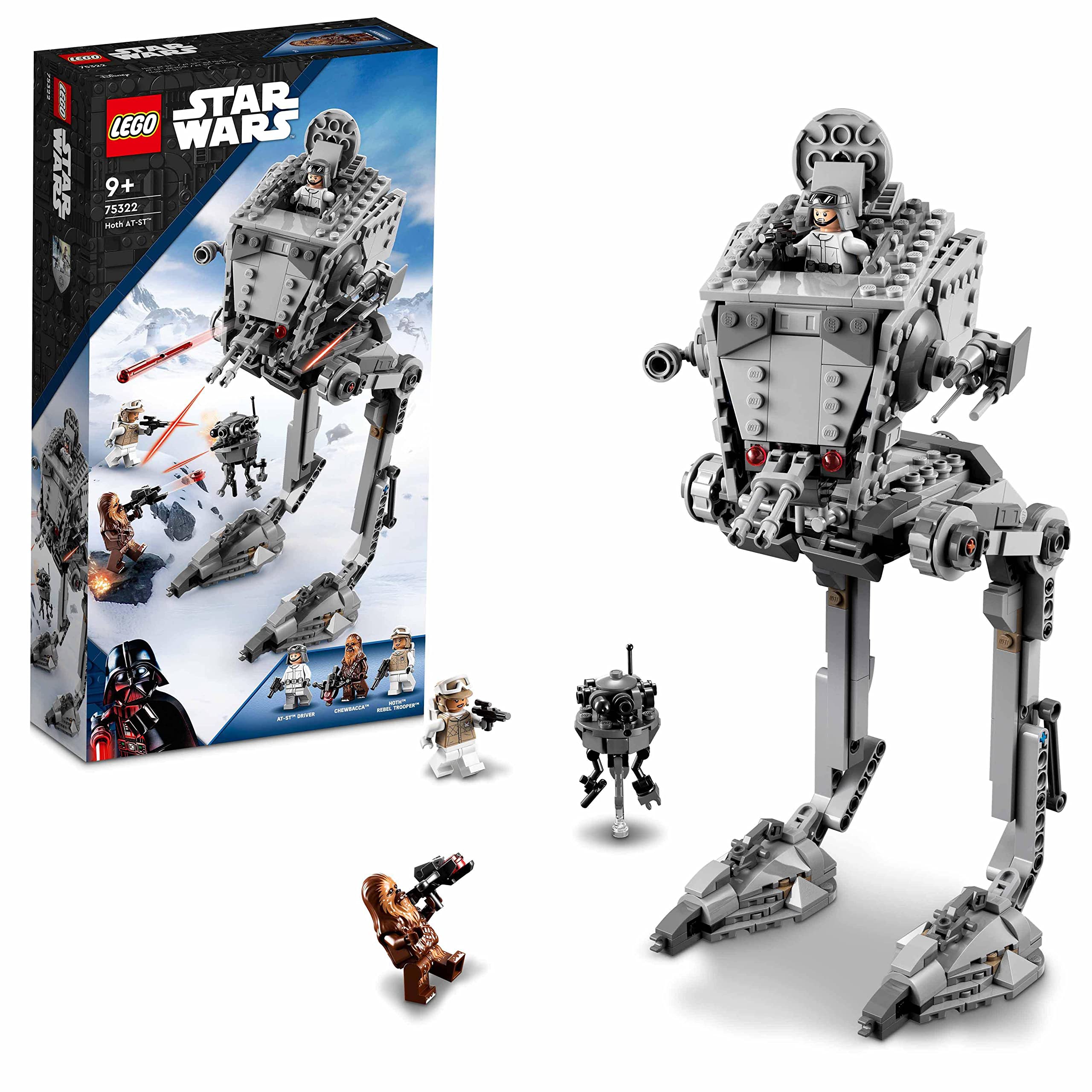 LEGO Star Wars AT-ST Walker Hoth Building Set 75322 with Chewbacca & Droid Figures - The Empire Strikes Back - Kids Birthday Gift - Build & Play for Star Wars Fans & Collectors - Perfect for Display, Playtime & Gifting