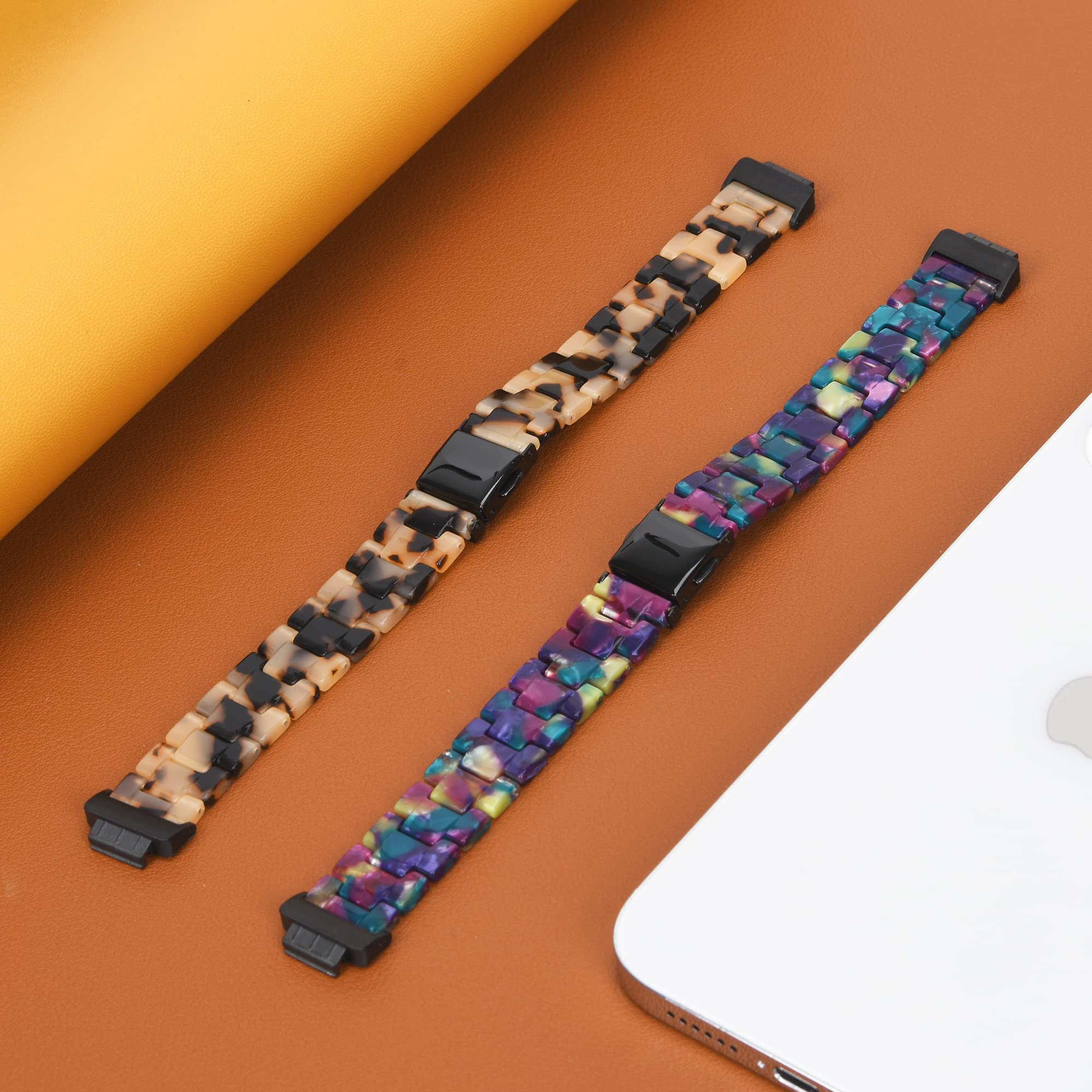 Compatible Fitbit Inspire 2/Inspire HR/Inspire Bands - Stylish Resin Replacement Watch Bracelet for Women (Cow Print Design) - Perfect for Workouts, Daily Wear & Fashion Accessories