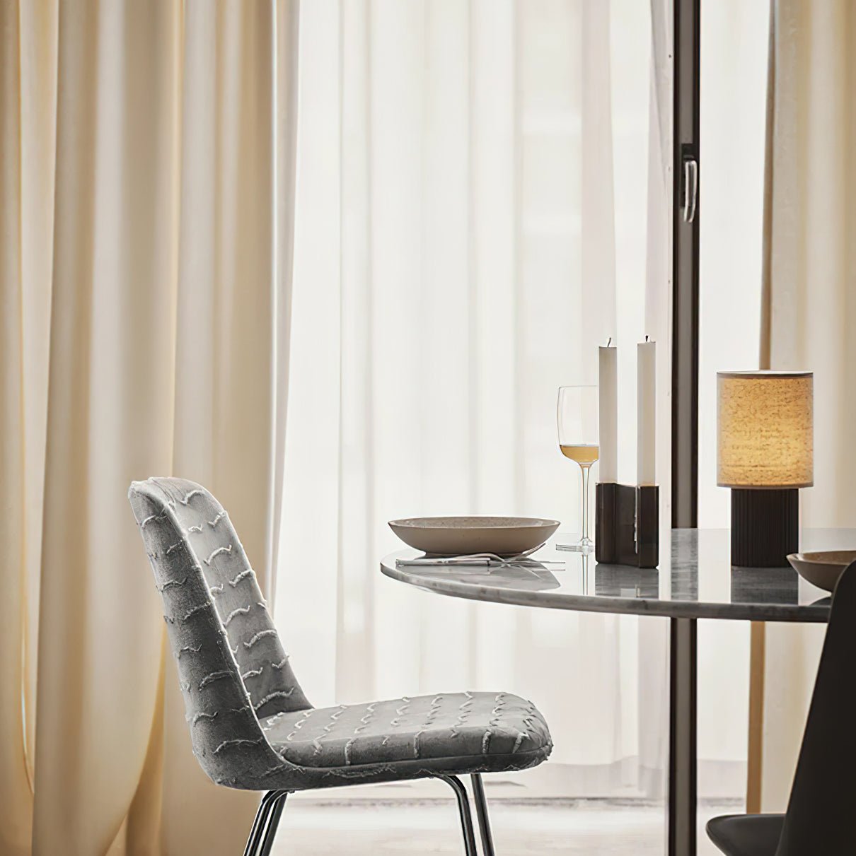 Orlo Ribbed Table Lamp - Modern LED Desk Light for Bedroom, Living Room & Office - Stylish Nightstand Lighting with Adjustable Brightness