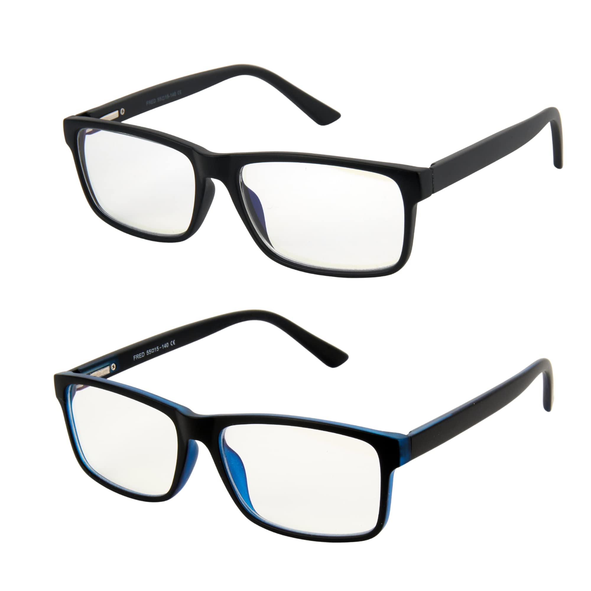 2 Pack Blue Light Blocking Glasses for Computer & Gaming - Anti-Fatigue, Anti-Headache Glasses with UV Protection - Perfect for Office Work, Online Classes & Late-Night Gaming Sessions