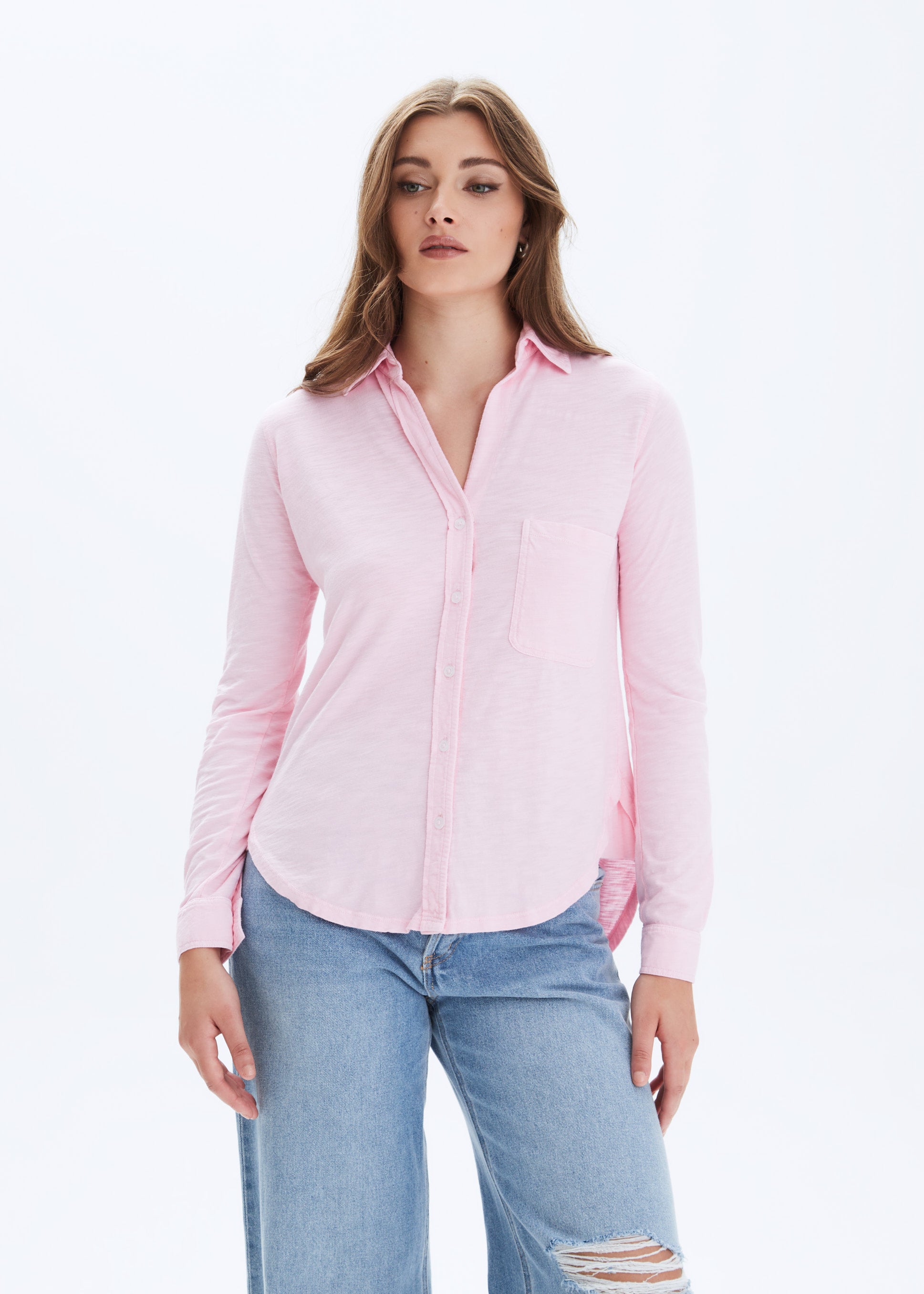 AMRAT Jersey Blouse for Women - Soft & Comfortable Knit Top - Perfect for Casual Wear, Office, and Everyday Outfits