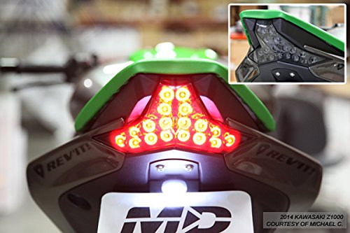 Smoke Lens Sequential LED Tail Lights for 2014-2016 Kawasaki Z1000 & 2016-2020 Ninja ZX-10R/ZX-10RR - High-Visibility Motorcycle Safety Upgrade for Night Riding & Custom Styling