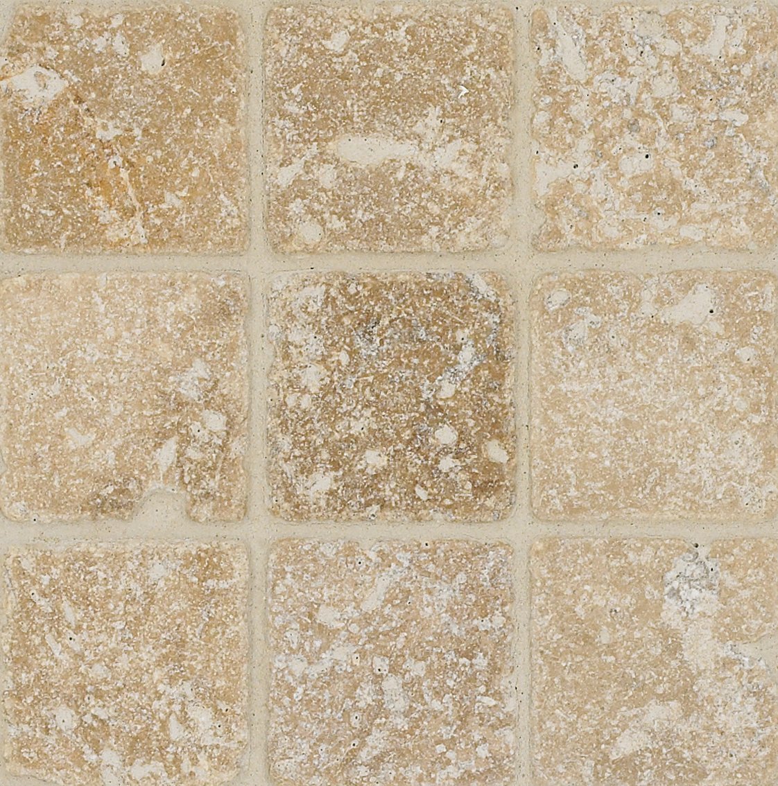 6x6 Inch Tumbled Travertine Tile - Natural Stone Floor & Wall Tile (6 Sq Ft) for Bathroom, Kitchen Backsplash & Outdoor Patio Decor