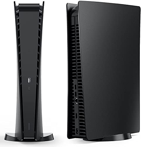 Benazcap Shockproof PS5 Digital Edition Faceplate Cover - ABS Replacement Side Plates for Playstation 5 Console - Black | Perfect for Gaming Protection & Customization