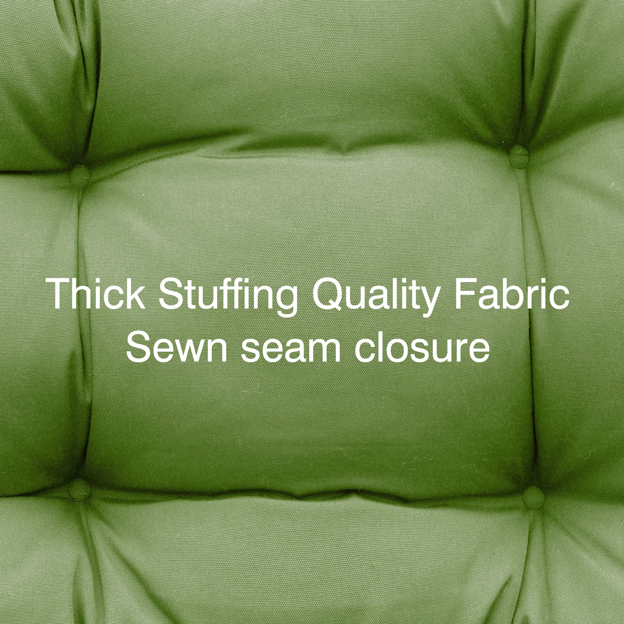 QILLOWAY Outdoor Chair Cushions - 4 Pack Tufted Seat & Back Cushions for Patio Furniture, Spring Summer Garden Decor (Dark Green) - Perfect for Lawn Chairs, Porch Swings & Poolside Lounging
