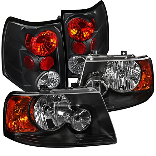 Spec-D Tuning Black LED Headlights & Tail Lights for Ford Expedition - Left & Right Pair - Upgrade for Enhanced Visibility & Style (Perfect for Night Driving & Off-Road Adventures)