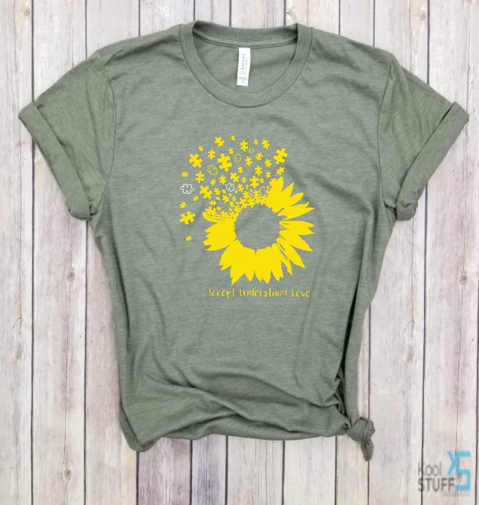 Autism Awareness Sunflower Puzzle T-Shirt for Moms & Teachers - Supportive Puzzle Piece Design for Autism Acceptance & Advocacy
