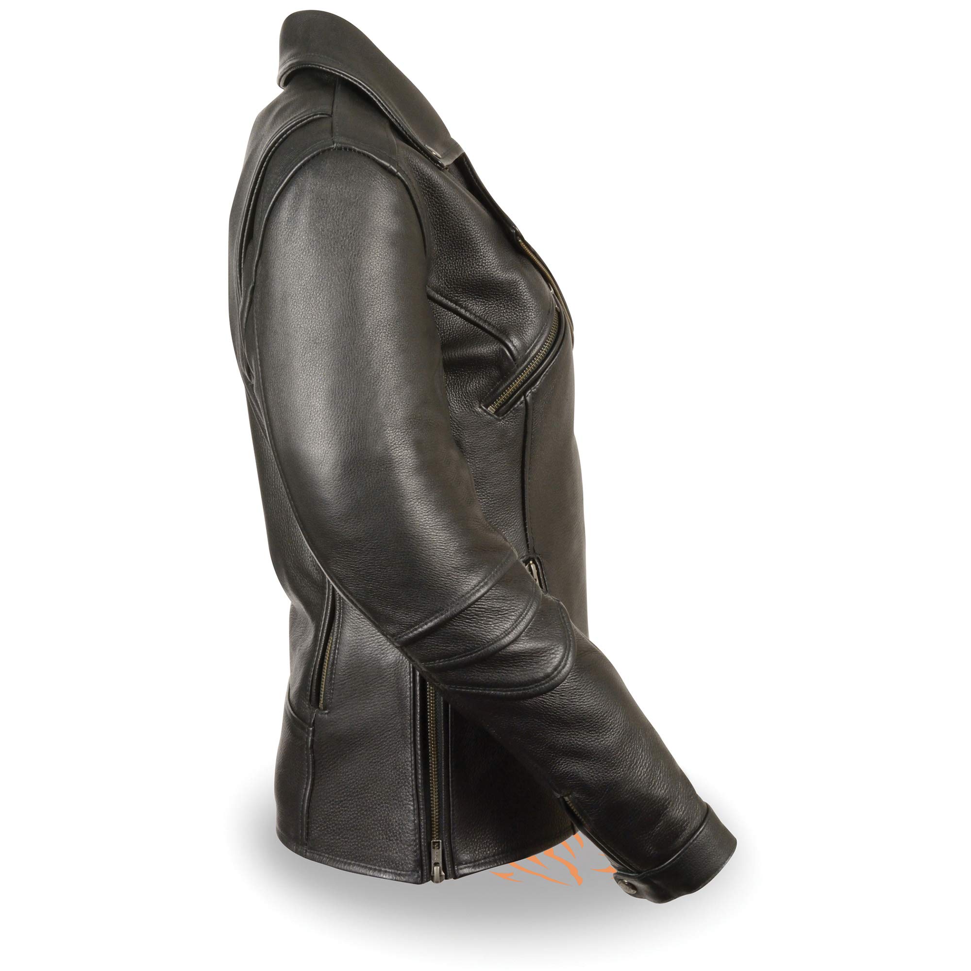 Milwaukee Leather Women's Classic Black Lightweight Long Vented Motorcycle Jacket MLL2581 - Perfect for Riding, Commuting & Outdoor Adventures