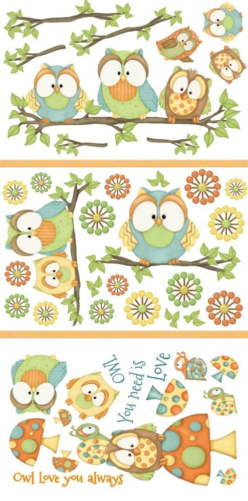 Who's Hoo Baby Owls Giant Peel and Stick Wall Decals - Removable & Reusable Nursery Wall Stickers for Kids Room Decor - Perfect for Baby Showers, Children's Bedrooms and Playrooms