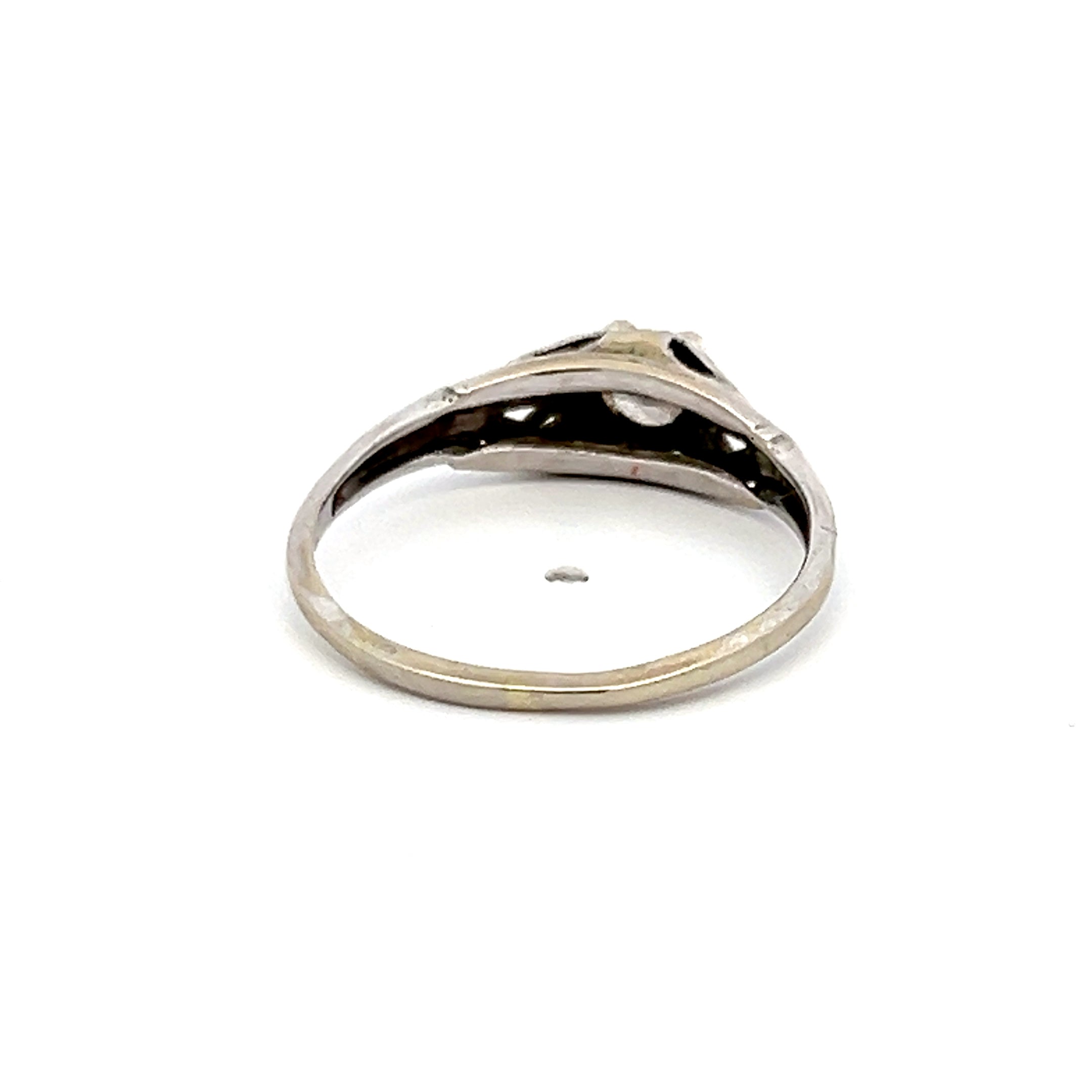 0.39 Carat Round Brilliant I VS1 Diamond Engagement Ring - 14K White Gold Art Deco Wedding Band for Women - Perfect for Proposals, Anniversaries & Special Occasions