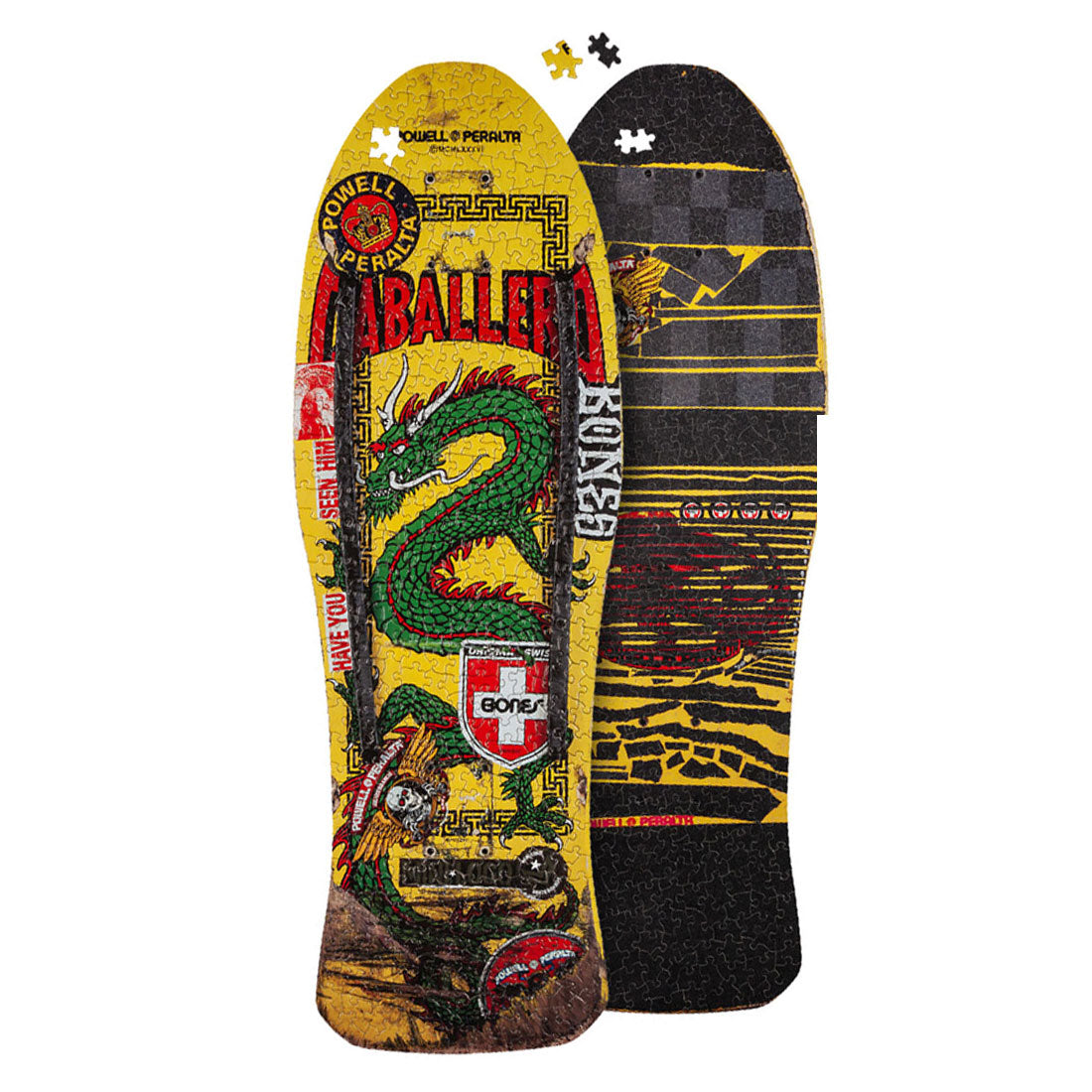 Powell Peralta 500 Piece Jigsaw Puzzle - Caballero Chinese Dragon Yellow Artwork | Fun Family Activity & Home Decor for Puzzle Lovers