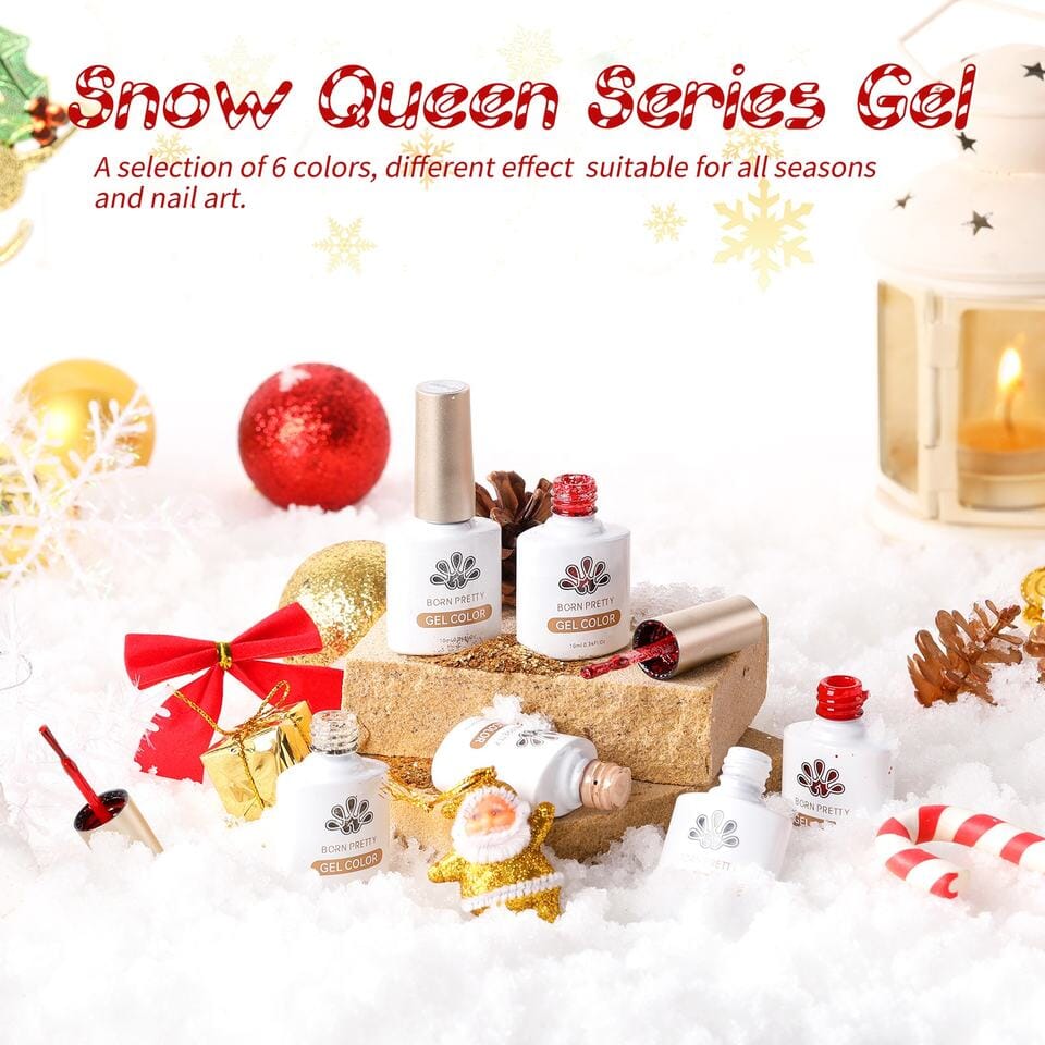 Snow Queen Gel Nail Polish Set - 6 Colors for Long-Lasting Manicures & Pedicures | Perfect for Home Nail Art, Salon Use & Gift Giving