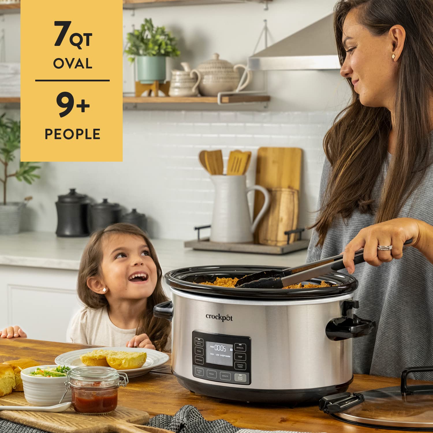 Crock-Pot 7-Quart Programmable Slow Cooker with Digital Timer & Locking Lid - Stainless Steel Kitchen Appliance for Family Meals, Potlucks & Holiday Gatherings - Ideal for Soups, Stews & Meal Prep