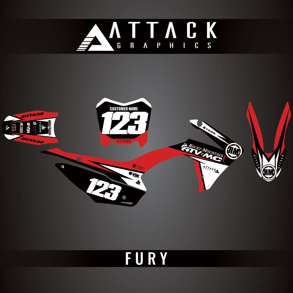 Attack Graphics Custom Fury Complete Bike Graphics Kit for Honda CRF110F 2013 - Dirt Bike Decals & Stickers for Off-Road Racing & Trail Riding