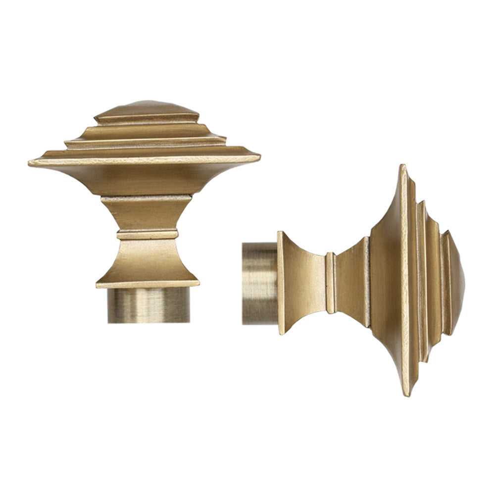 Traditional Square Finials - Pair of Decorative End Caps for Curtain Rods, Bed Posts & Furniture - Vintage Home Decor Accents