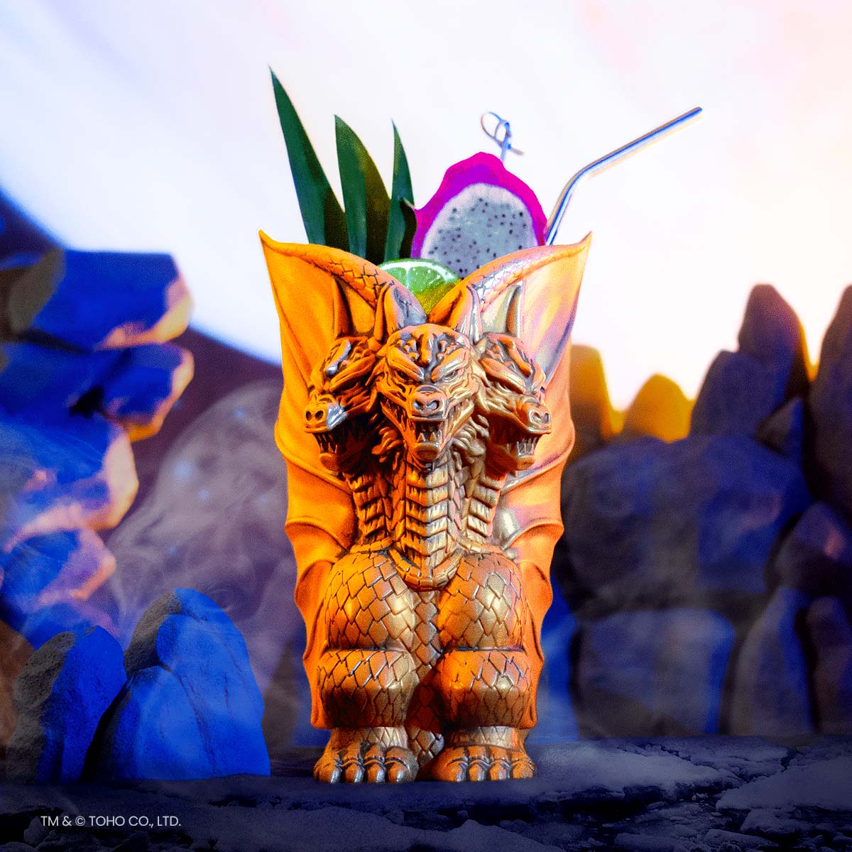 King Ghidorah Tiki Mug - Collectible Godzilla Monster Ceramic Cup for Tropical Cocktails & Home Bar Decor - Perfect for Themed Parties, Anime Fans & Kaiju Lovers