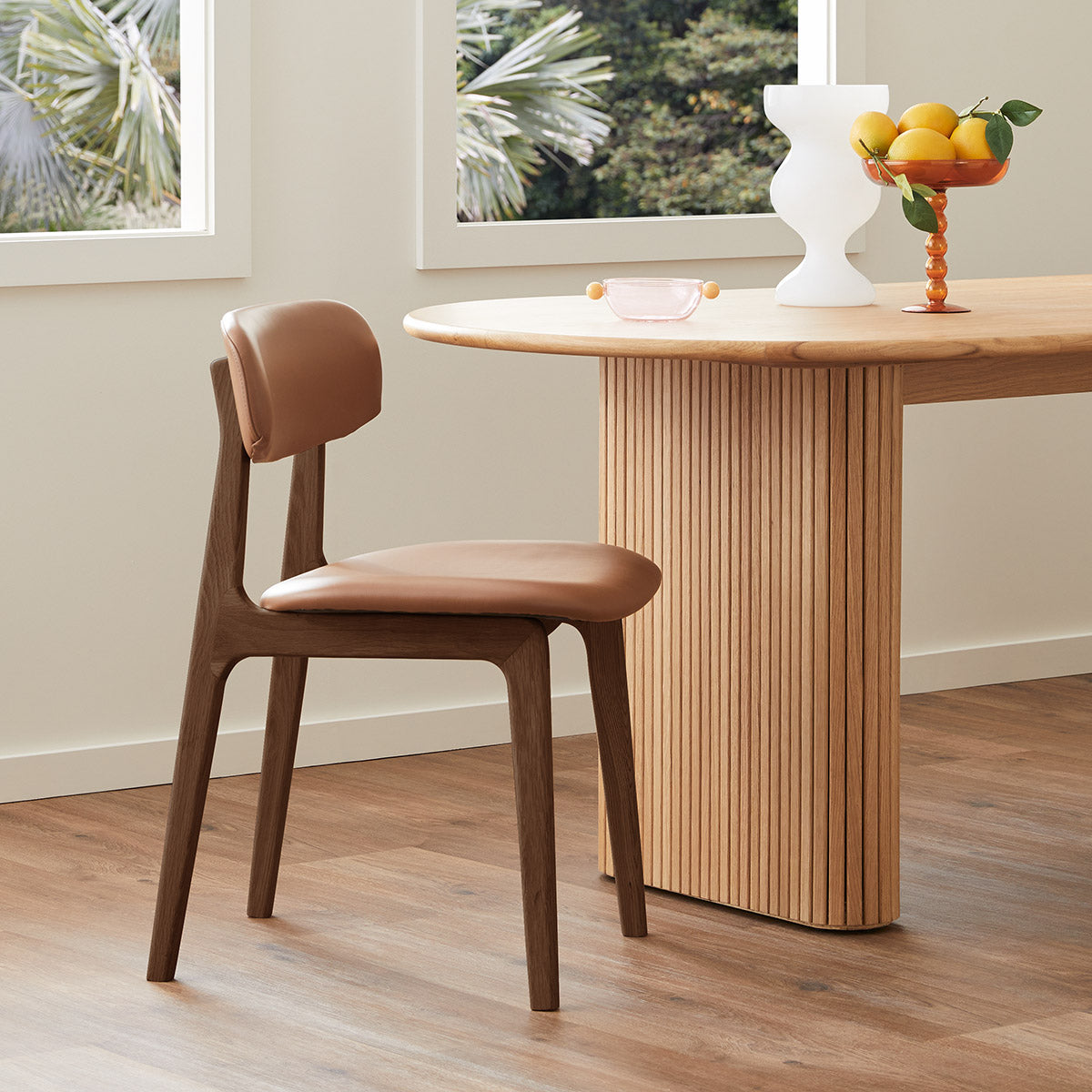 Premium Alaska Leather Dining Chair - Genuine Leather Upholstered, Ergonomic Design for Comfortable Dining - Perfect for Home, Restaurant, and Office Use