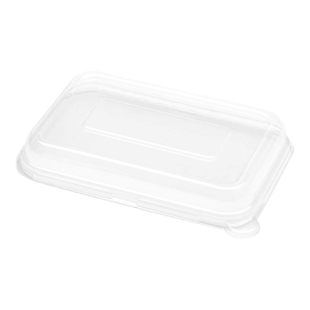 Pulp Tek Plastic Dome Lids 100-Pack - Disposable Clear Dome Lids with Built-In Tab for 12oz & 16oz Bagasse Containers (Lids Only) - Perfect for Takeout, Food Delivery & Restaurant To-Go Containers