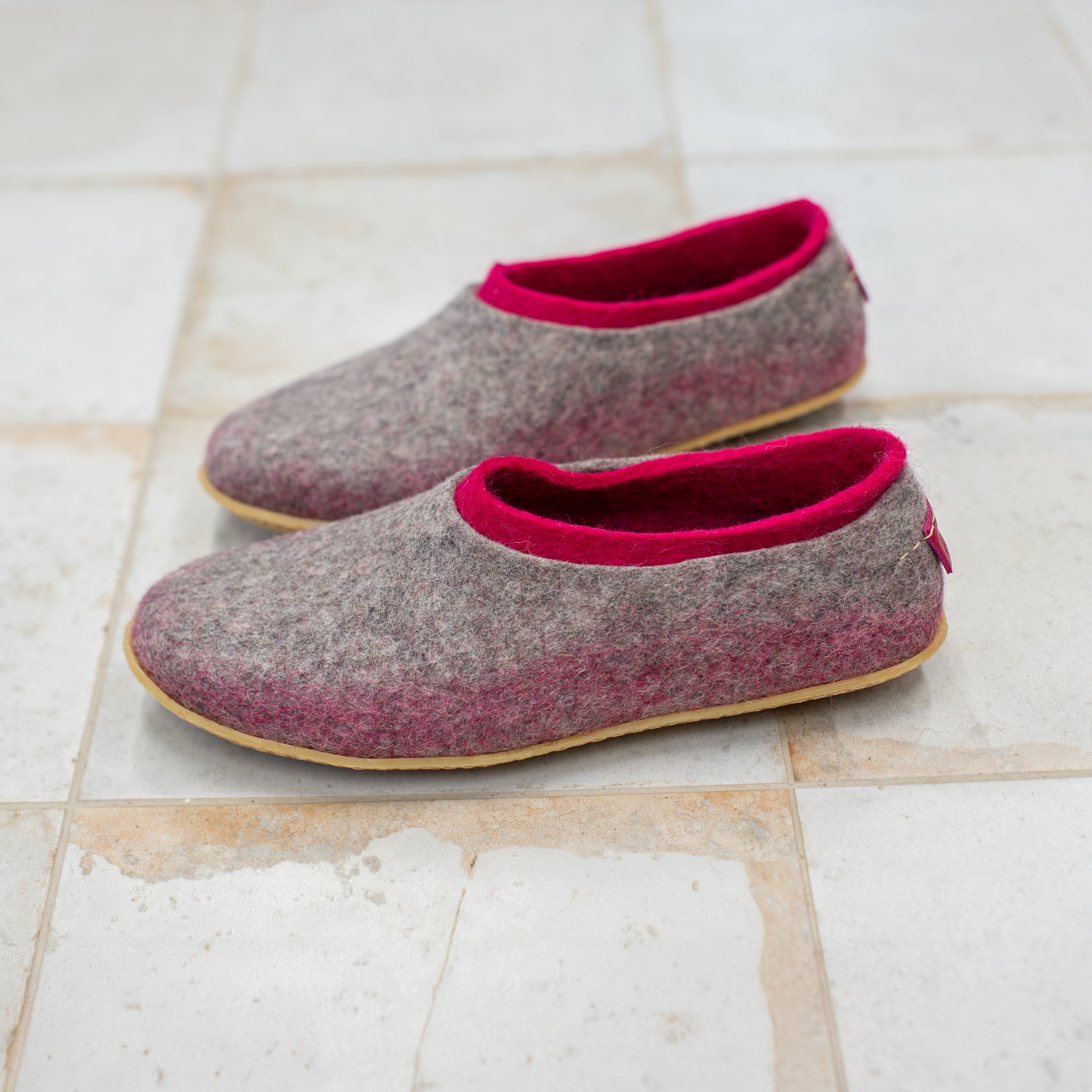 2-in-1 Dual Layer Felted Wool Slippers for Men - Warm Indoor/Outdoor House Shoes for Winter Comfort & Cozy Home Wear