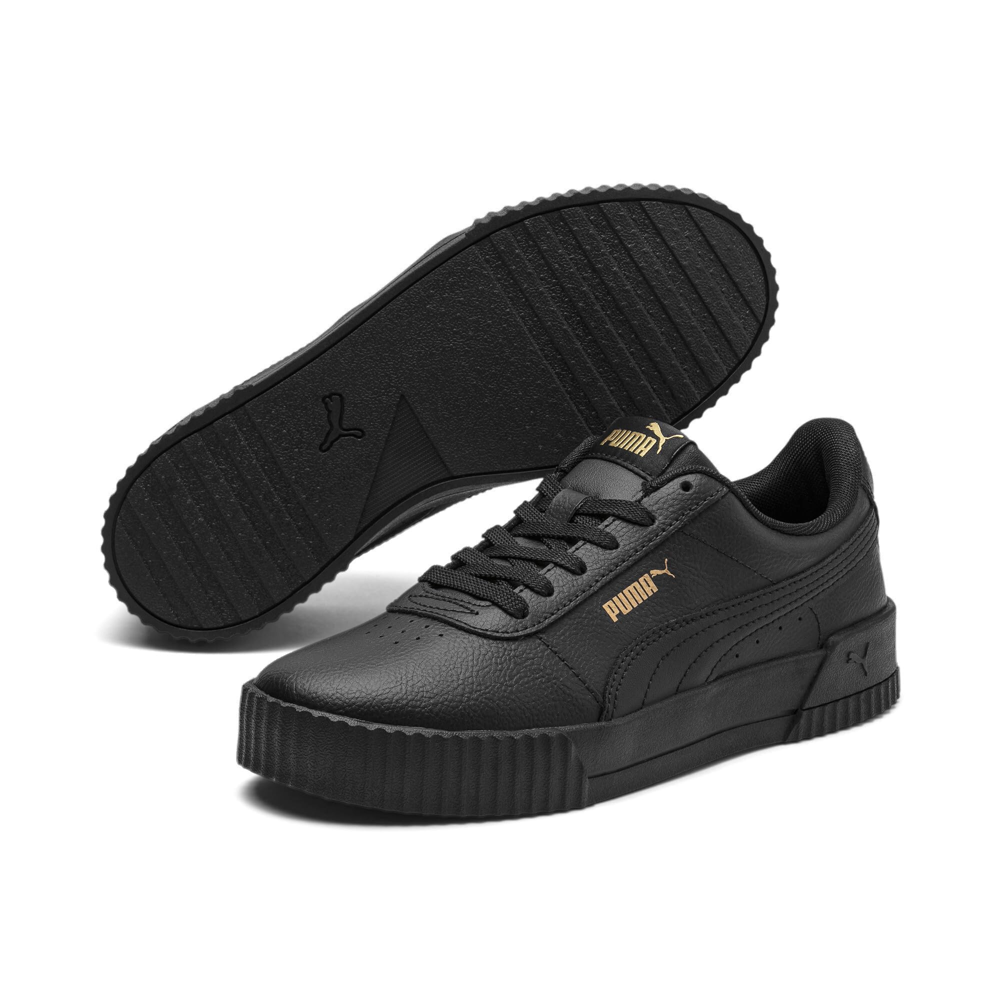 PUMA Women's Sneakers - Black & Gold Athletic Shoes for Running & Gym | Size 9.5 | Comfortable Walking Shoes for Women | Perfect for Workouts, Jogging & Casual Wear