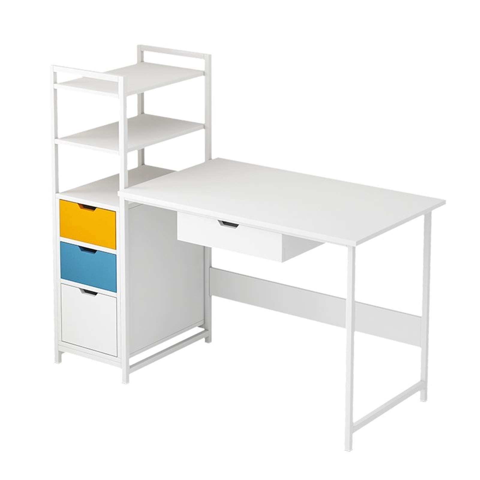 Modern Computer Desk with CPU Stand & Storage Shelves - Ergonomic Home Office Gaming Workstation, Study Writing Desk for Laptop & PC (Color A) - Perfect for Small Spaces, Remote Work & Online Gaming Setup