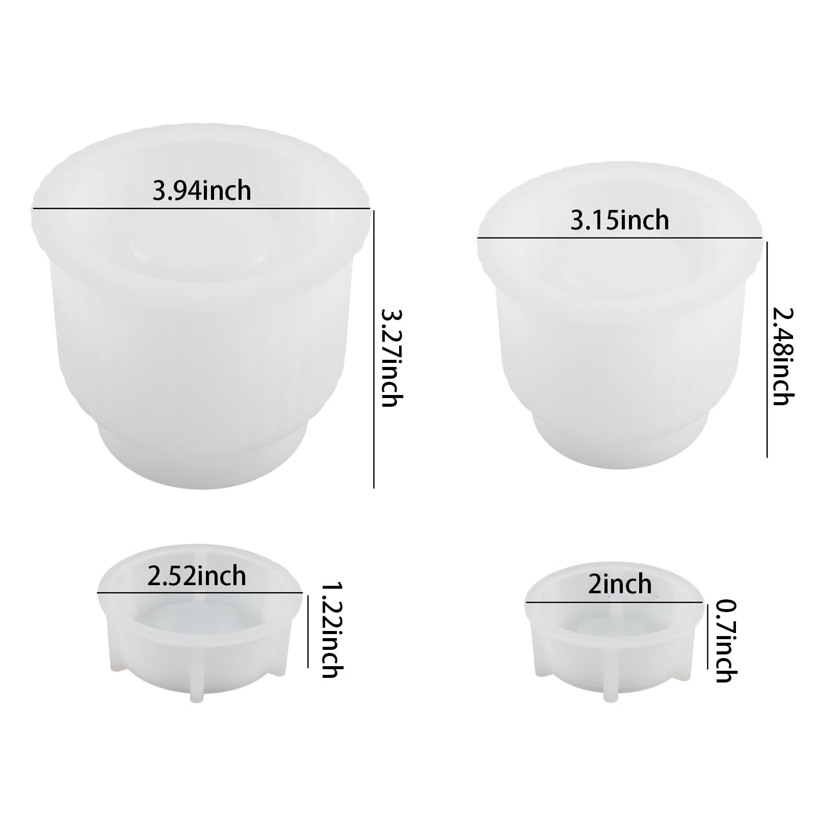 2 Sizes Silicone Candle Jar Molds with Lids - Concrete & Epoxy Resin Casting Molds for DIY Candle Making, Scented Candles & Home Decor (Style B) - Perfect for Wedding Centerpieces, Bathroom Decor & Gift Making