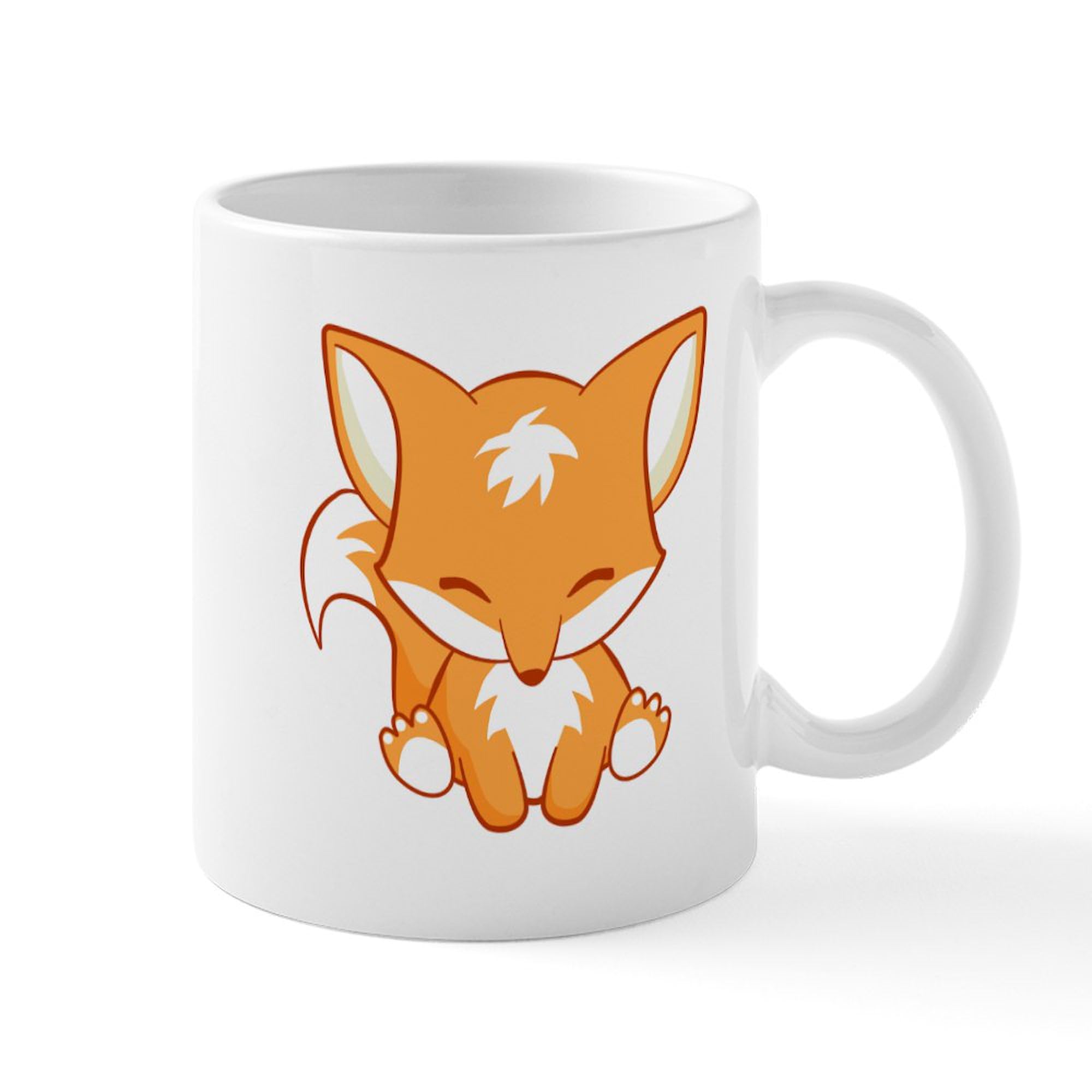 Happy Fox Ceramic Coffee Mug 11 oz (325 ml) - Cute Fox Design for Tea, Coffee & Hot Drinks - Perfect for Home, Office & Gifts