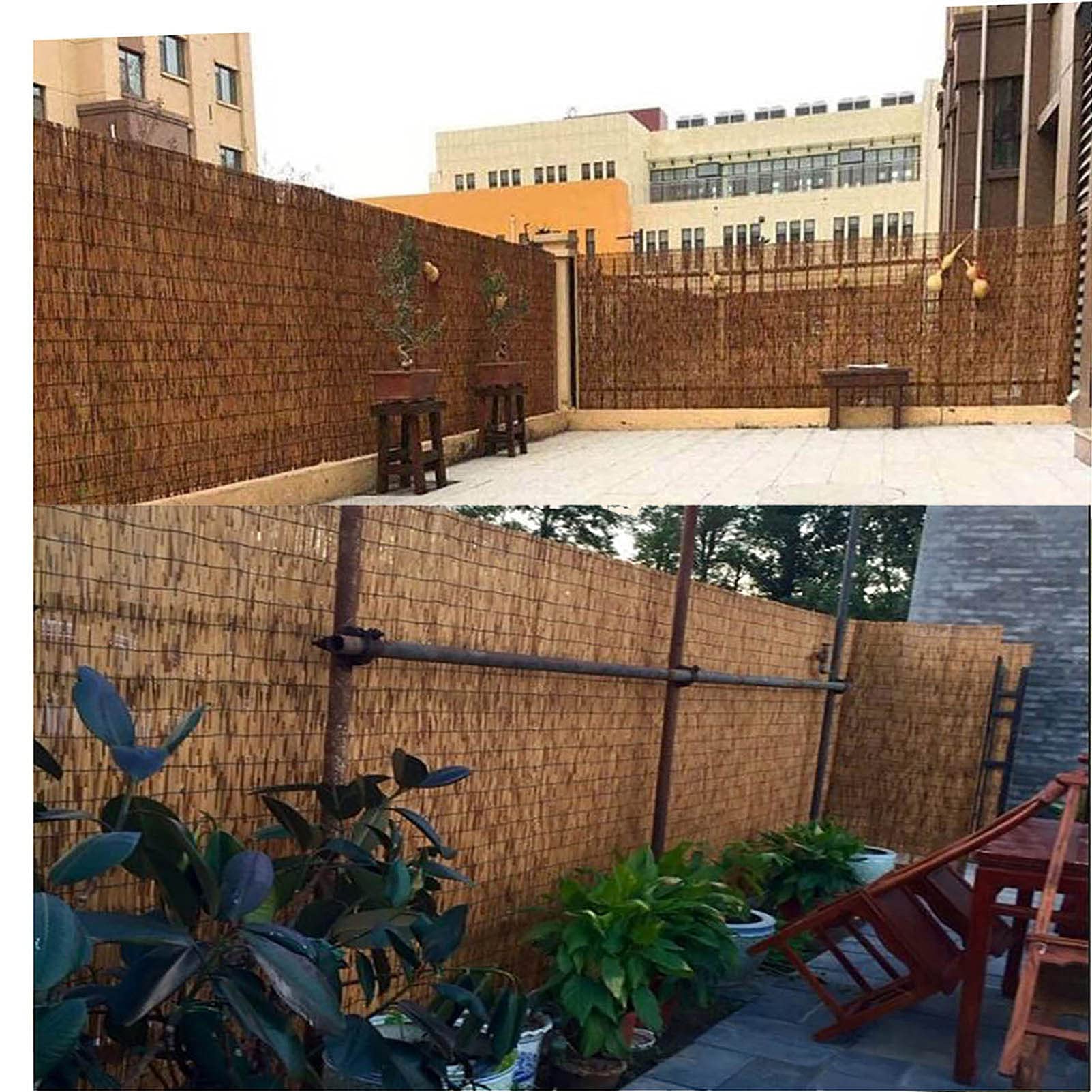 **4ft Blackout Bamboo Fence Roll - Outdoor Privacy Screen for Balcony, Patio, Garden & Wall Decoration - Durable Reed Fencing for Apartments & Galleries (2-3ft Height Options Available) - Perfect for Creating Shade, Wind Protection & Stylish Backdrops**