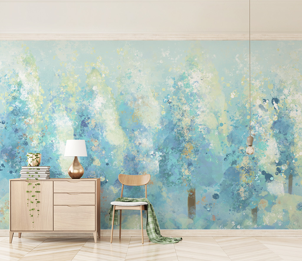 Vibrant Tree Painting Wallpaper Murals - Nature-Inspired Décor for Living Room, Bedroom & Office
