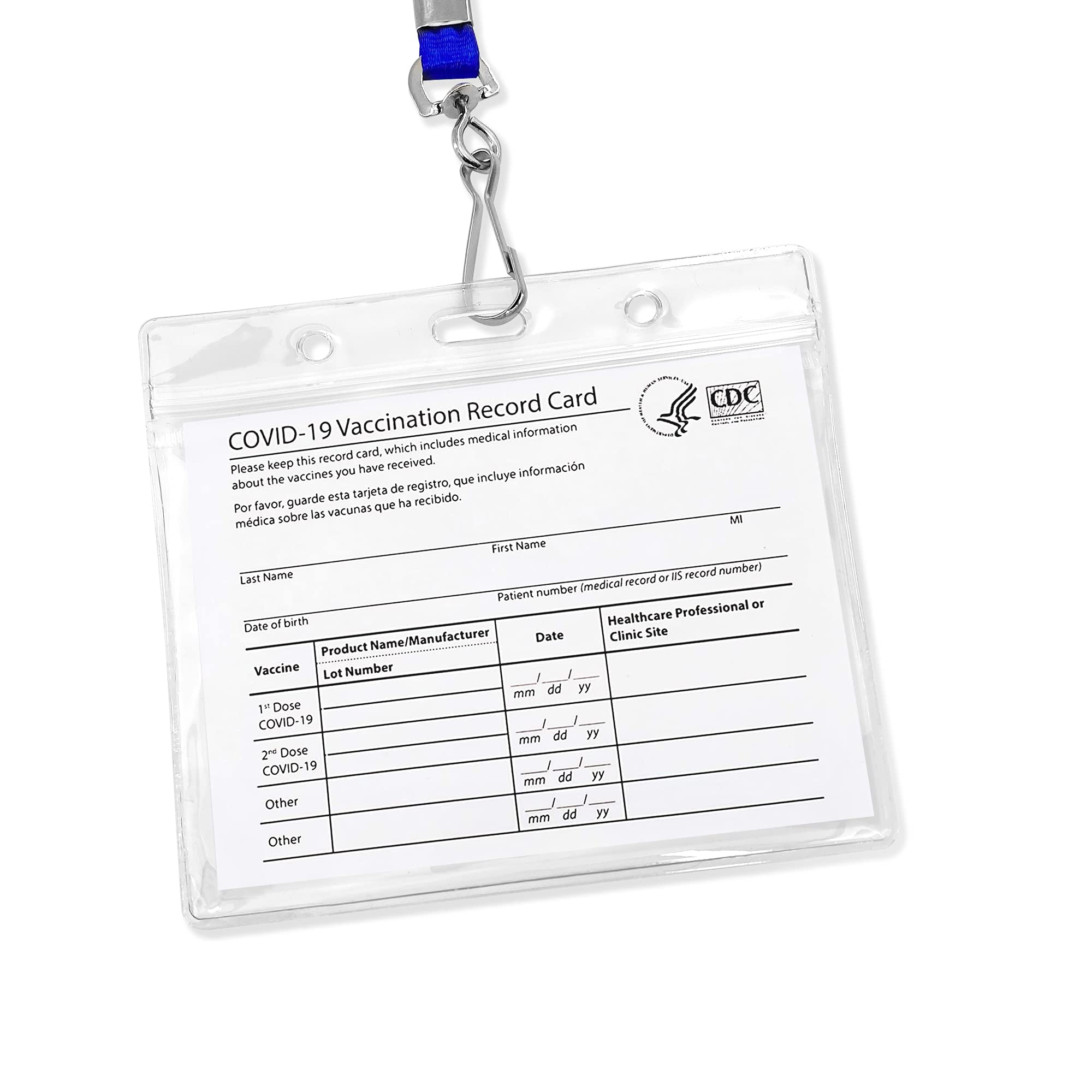 Vaccine Card Holder - 2 Pack Waterproof Protector for CDC Immunization Records | Travel & Storage